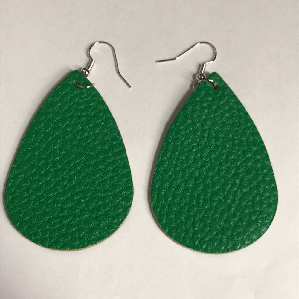 🆕Green Faux Leather Earrings